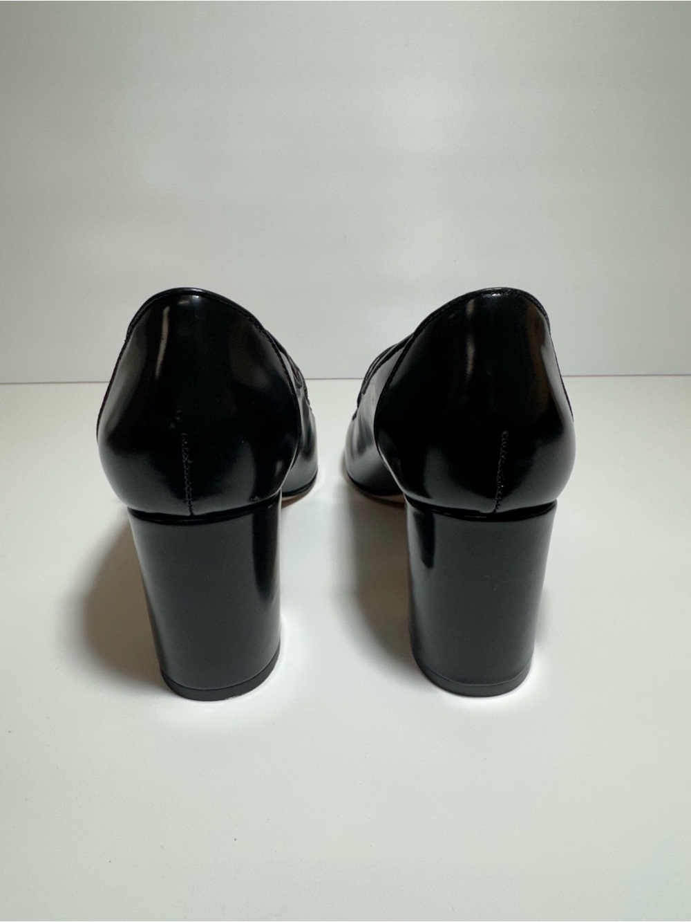 New J. Crew Maisie Double Strap Heels Italian Leather Black Mary Jane Size 7.5 - Picture 5 of 14